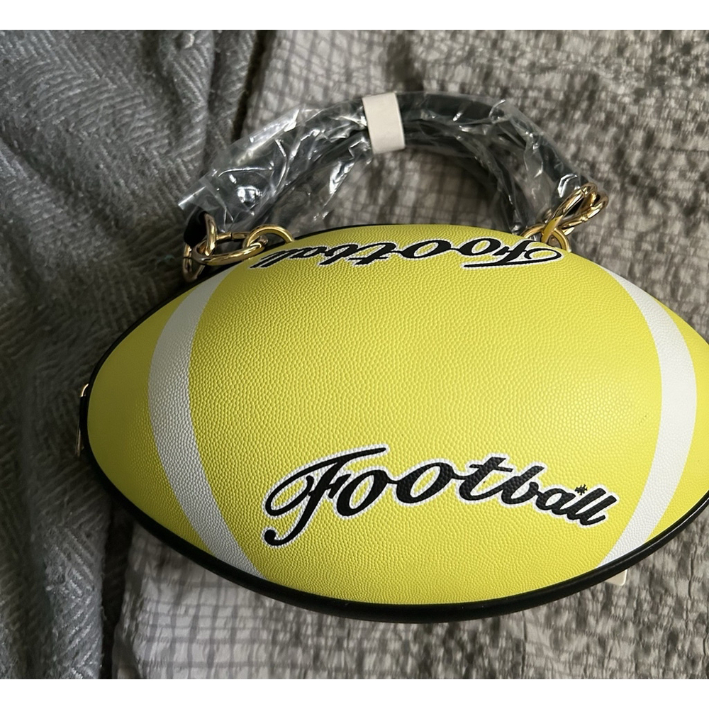 Caleesa Football Purse New w/Tags Short & Long Black Handles Color RED or YELLOW